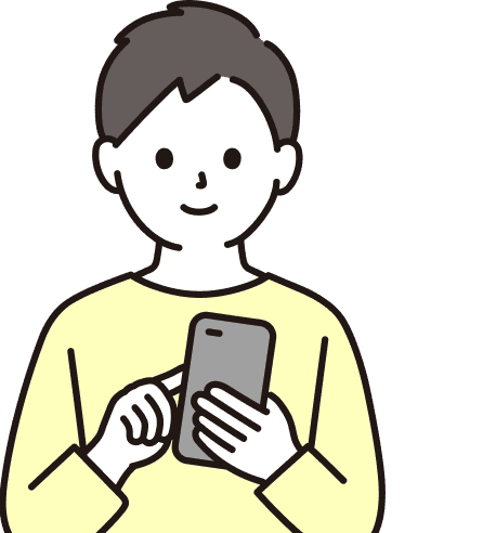 スマートフォンで履歴書を作成するユーザー